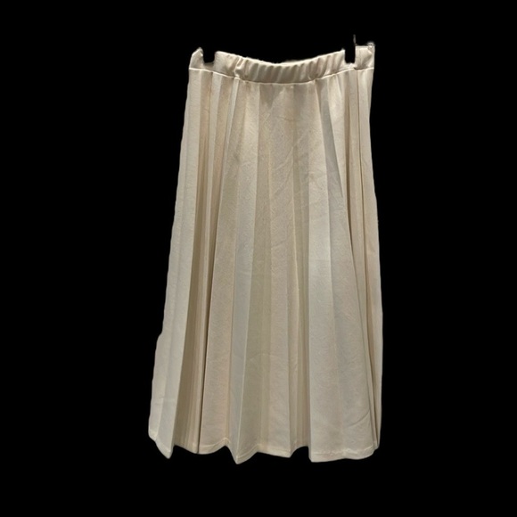 Vintage Pleated Midi Skirt Ivory - Picture 1 of 6
